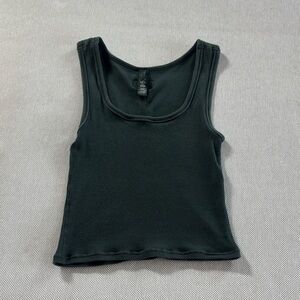 SKIMS Dark Green Cotton Rib Top
